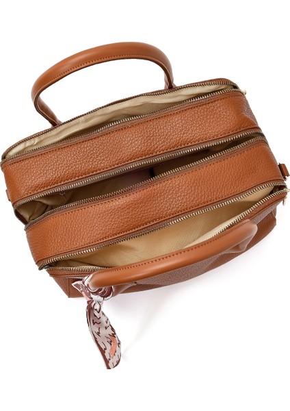 Kadın Taba Uzun Askılı Charmlı Klasik Kol Çantası 25WBD2860FT