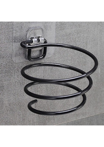 Yapışkanlı Siyah Fön Makinesi Askısı, Pratik ve Güvenli Tutucu