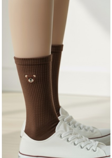 Ayı Tedy Nakışlı Sevimli Yazlık Kışlık 3 Renk Unisex 3 Çift Soket Çorap Seti fiyatları