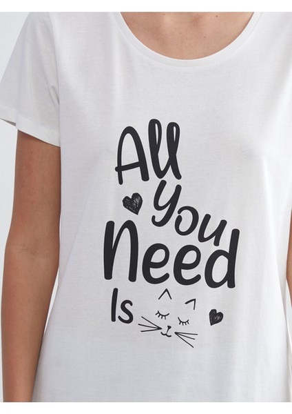 Hilfa Yeni Sezon Büyük Beden Bisiklet Yaka Baskılı Kadın Pijama Takımı fırsatları