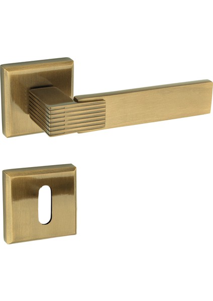 Premium Ahenk Closed Rozetli Kapı Kolu (Oda-Wc-Yale Kilit Tipleri)(Takım) Antik