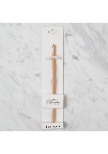 La Mia Whitewood 5 mm 15.5 cm Ahşap Yün Tığ