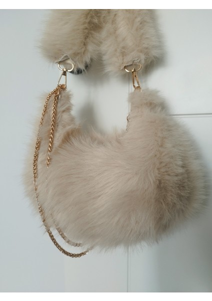 Vintage Peluş Kürk Model Sonbahar, Kış Tote Bag Kadın El, Omuz, Çapraz Çanta indirimleri