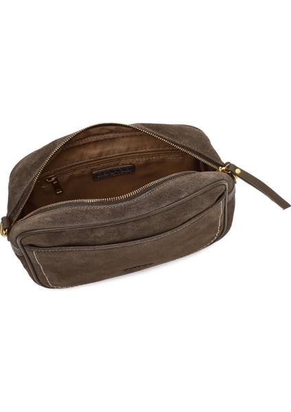 Kadın Vizon Uzun Askılı Süet Deri Çapraz Çanta 25WBD252510