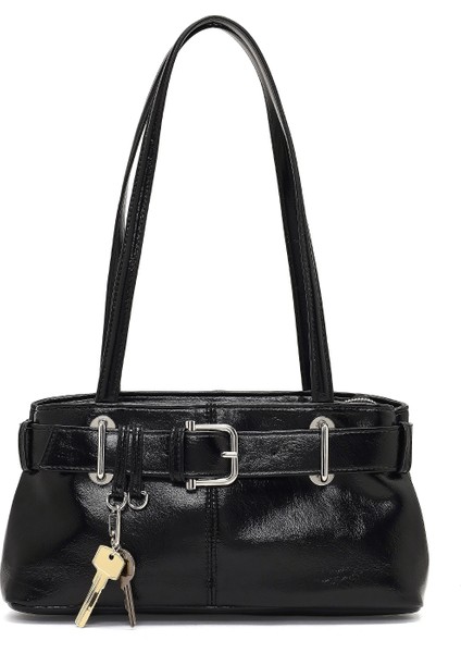 Kadın Siyah Rugan Omuz Çantası 25WBD254216