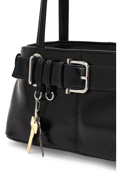 Kadın Siyah Rugan Omuz Çantası 25WBD254216