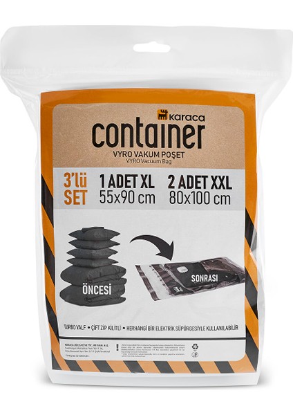 Vyro Vakum Poşet 3'lü Set