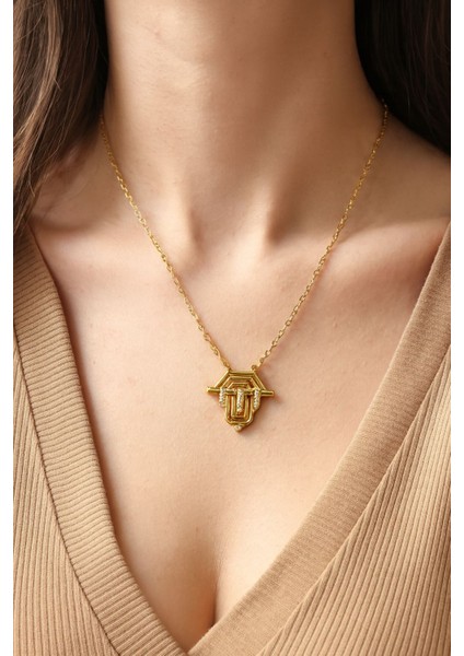 Gold Çelik Geometrik Kolye (Serenay Sarıkaya) fiyatları