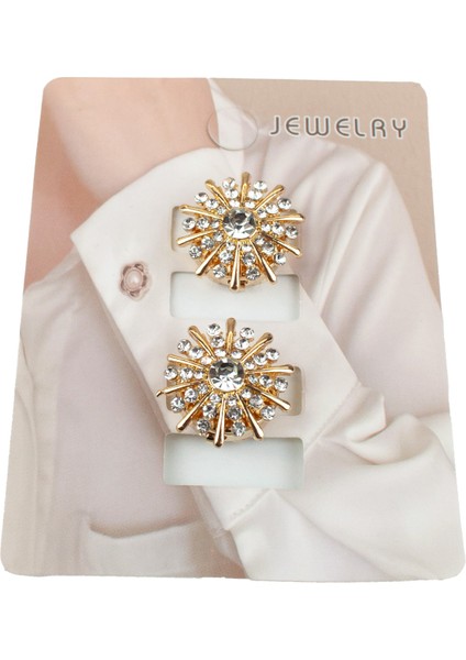 Taş Süslemeli Klips Mekanizmalı Kol Düğmesi fiyatları