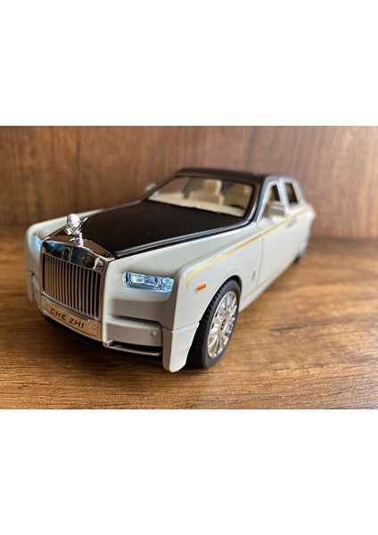 Rolls Royce Model Araba Beyaz Rolls Royce Scale Diecast Araba Ön Far Arka Stop Işıklı Kapılar Açılır