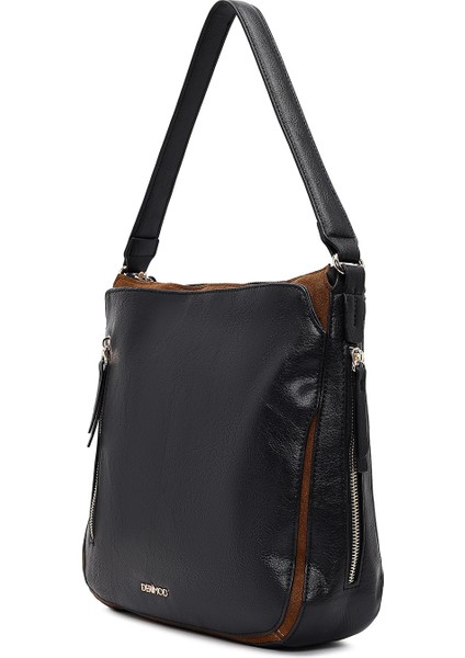 Kadın Siyah Uzun Askılı Deri Omuz Çantası 25WBD255914 indirimleri