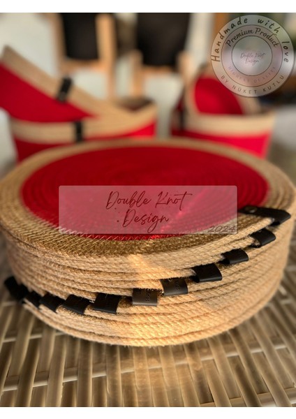 6 Adet Amerikan Servis Supla Tress Jüt Hediyelik Sunum Davet Masa Düzeni