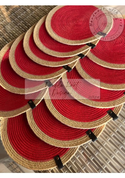 6 Adet Amerikan Servis Supla Tress Jüt Hediyelik Sunum Davet Masa Düzeni modelleri