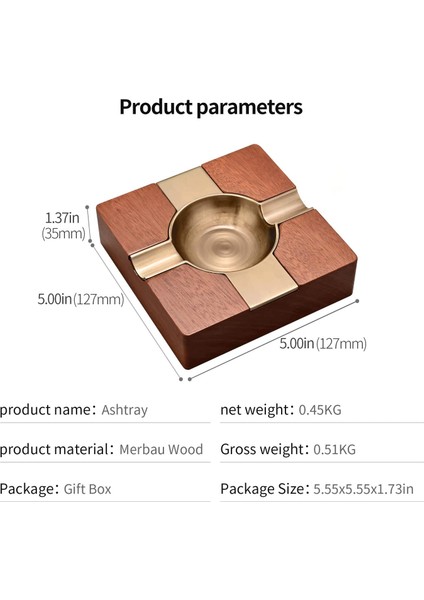 Cigarloong Ahşap Kare Puro Küllüğü Bronze 2li fırsatları