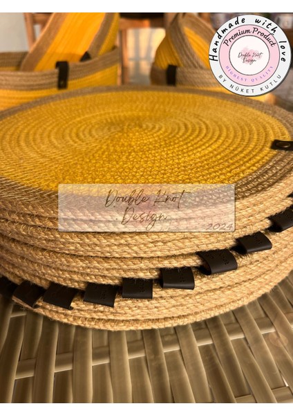 4 Adet Amerikan Servis Supla Tress Jüt Hediyelik Sunum Davet Masa Düzeni