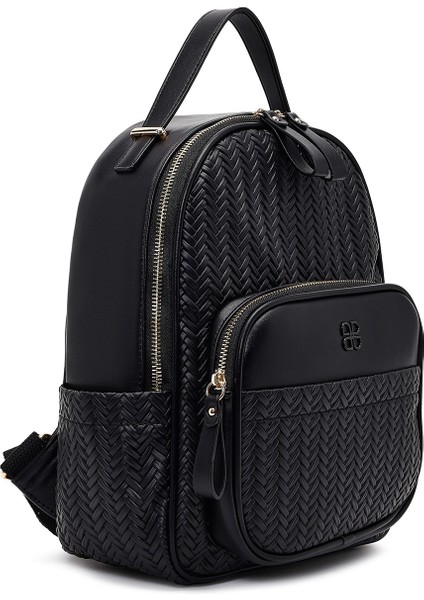 Kadın Siyah Baskılı Sırt Çantası 25ABD285126 fırsatları