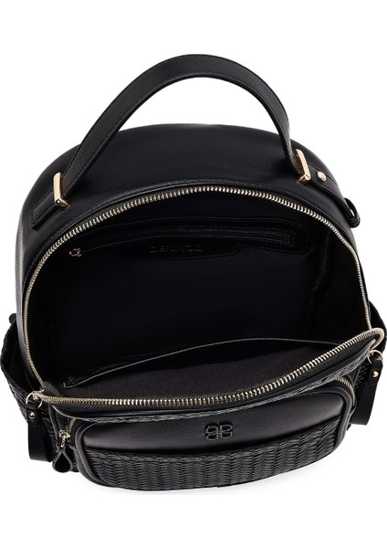 Kadın Siyah Baskılı Sırt Çantası 25ABD285126 indirimleri