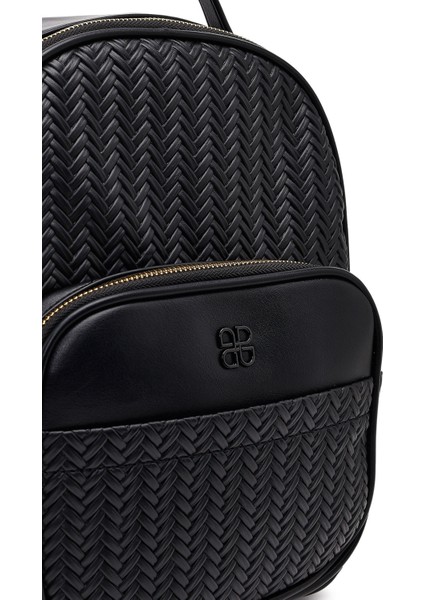 Kadın Siyah Baskılı Sırt Çantası 25ABD285126