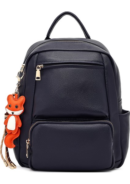 Kadın Lacivert Charmlı Sırt Çantası 25WBD2869FT