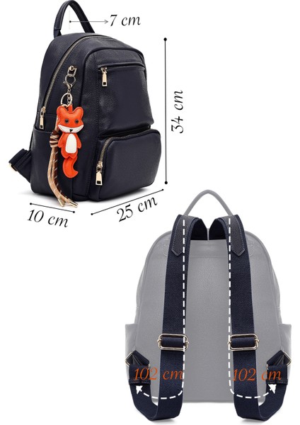 Kadın Lacivert Charmlı Sırt Çantası 25WBD2869FT fiyatları