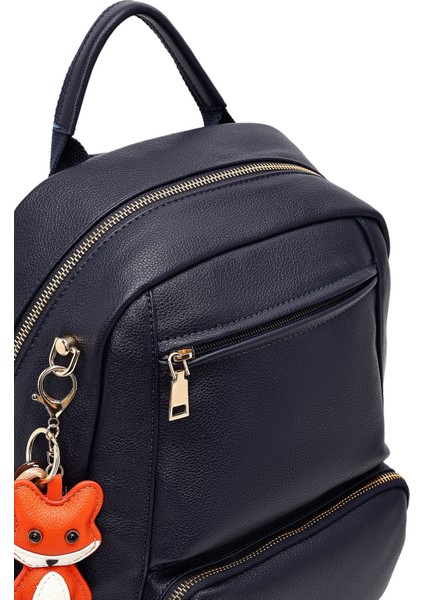 Kadın Lacivert Charmlı Sırt Çantası 25WBD2869FT