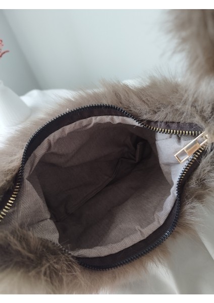 Vintage Peluş Kürk Model Sonbahar, Kış Tote Bag Kadın El, Omuz, Çapraz Çanta fırsatları
