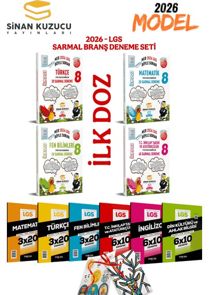 2026 Lgs Sinan Kuzucu Ilk Doz Türkçe Matematik Fen Inkılap Sarmal Deneme Seti ve 6lı Branş Denemesi