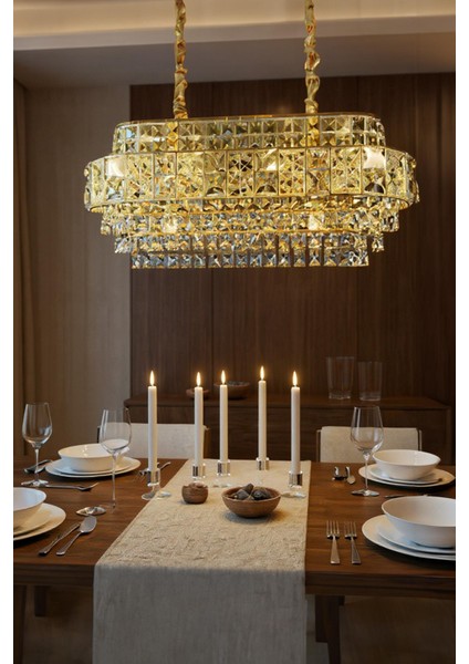 Capella 80 cm Kristal Taş Detaylı Gold Avize fiyatları