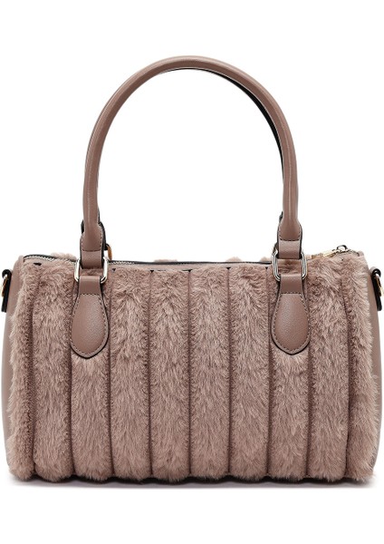 Kadın Vizon Uzun Askılı Aksesuarlı Peluş Omuz Çantası 25WBD2673PH modelleri