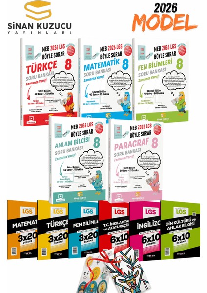 2026 Lgs Sinan Kuzucu Türkçe Matematik Fen Anlam B. ve Paragraf Soru Bankası Seti + 6lı Branş Deneme
