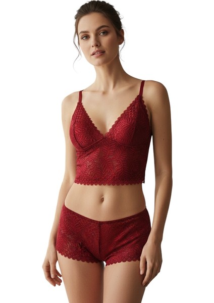 Bralet Boxer Takım Dantel