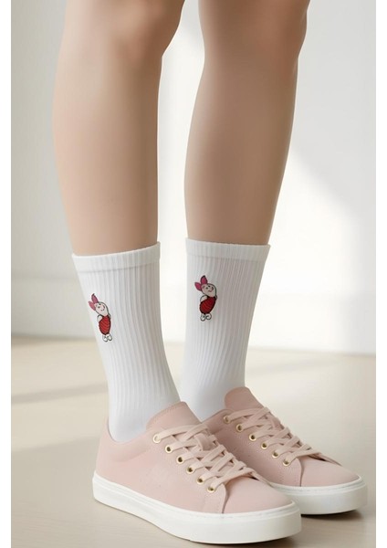 Tekli Piglet Nakışlı Yazlık Kışlık Casual Soket Tenis Çorap