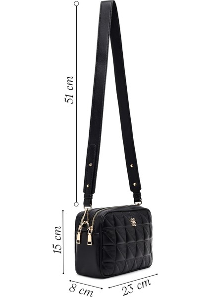 Kadın Siyah Uzun Askılı Baskılı Çapraz Çanta 25ABD284926 fiyatları