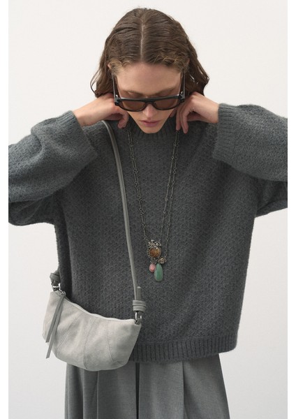 Oversize Örgü Kazak Gri fiyatları