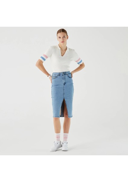 Kadın Slim Fit Mavi Denim Etek