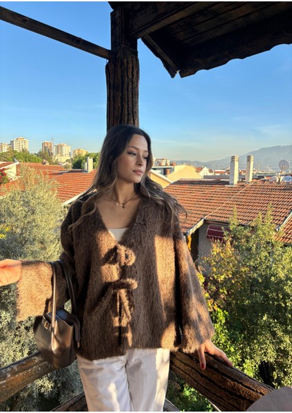 Tüylü Iki Bağlamalı Kadın Fox Kimono