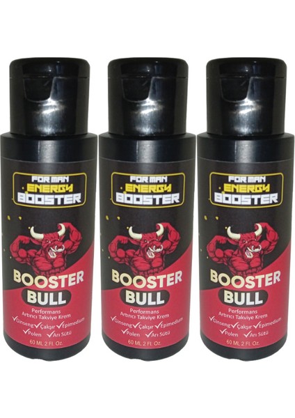 Booster Bull 3 Adet Erkeklere Özel Yüksek Hızlı Aktivasyon Kremi 60 ml / 3 Adet 60 ml