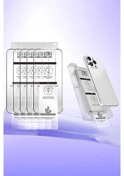 Apple Iphone 13 Pro Max Bilvis 5in1 3D Magic Cam Ekran Koruyucu - Siyah