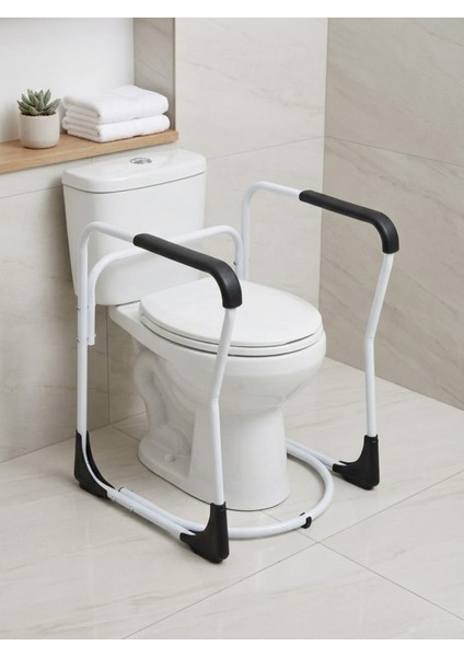 Yaşlı ve Engelli Için Tuvalet Destek Barı - Klozet Kenarı Oturma Kalkma Yardımcısı Tutunma Çerçevesi