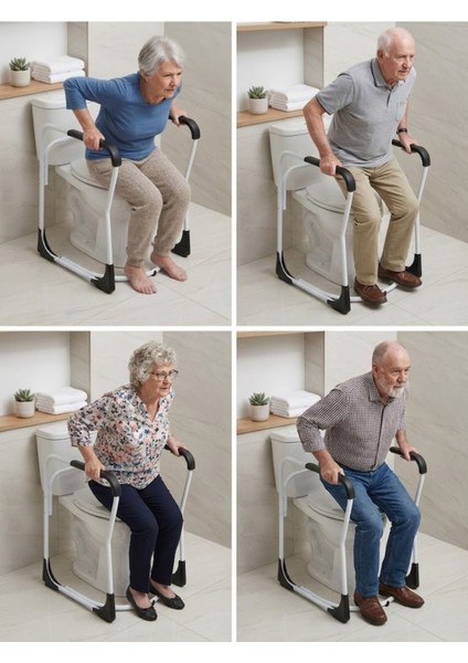Yaşlı ve Engelli Için Tuvalet Destek Barı - Klozet Kenarı Oturma Kalkma Yardımcısı Tutunma Çerçevesi modelleri