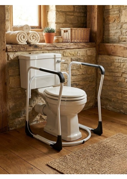 Yaşlı ve Engelli Için Tuvalet Destek Barı - Klozet Kenarı Oturma Kalkma Yardımcısı Tutunma Çerçevesi indirimleri