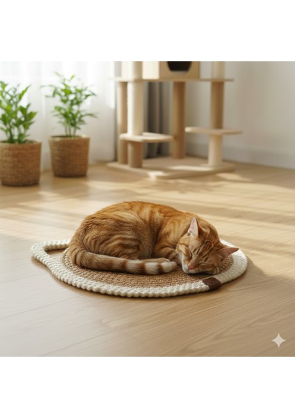 Lüks Hasır Görünümlü Kedi Paspası | Su Geçirmez, Leke Tutmaz - Mama ve Su Matı | 37X32 cm modelleri