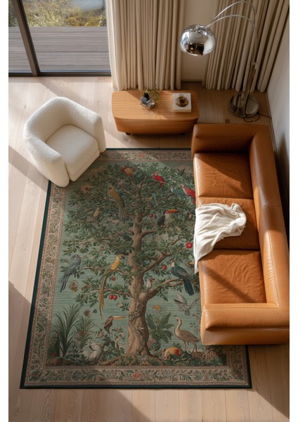 Rafel 900 Ağaç Botanik Çiçekli Halı Yıkanabilir Ince Dokuma Taban Yolluk Salon Oturma Odası Halısı fiyatları