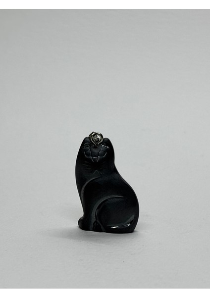 Şungit Doğaltaş Kolye Ucu Kedi fırsatları