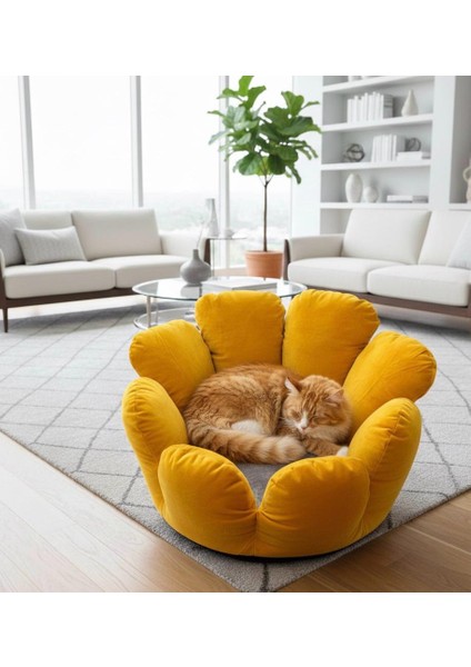 Kaktüs Model- Kedi Yatak - Köpek Yatak - Kadife Yatak - Kendinden Minderli