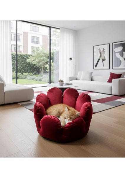 Kaktüs Model- Kedi Yatak - Köpek Yatak - Kadife Yatak - Kendinden Minderli