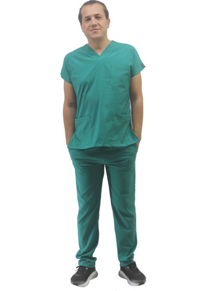 Unisex Soft Likra Zümrüt Yeşili Hemşire ve Doktor Üniforması ,cerrahi Takım Scrubs Üniforma fiyatları