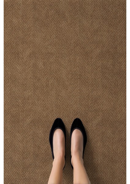 Dotto 202 Bej Beyaz Bordür Kahverengi Dijital Baskı Hasır Görünüm Kaydırmaz Taban Yıkanabilir Halı modelleri