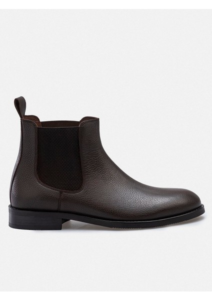 Ayakkabı Kahverengi Hakiki Floater Deri El Yapımı Chelsea Erkek Bot