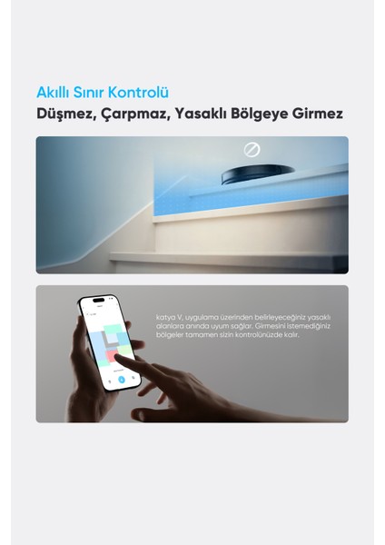 Katya V Akıllı Robot Süpürge 10000PA Güçlü Emiş Gücü 6400MAH Yüksek Batarya
